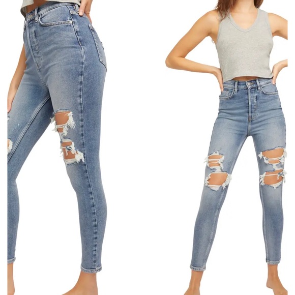 We the Free free People Phoenix Ripped Skinny Jeans 29 - Picture 8 of 14